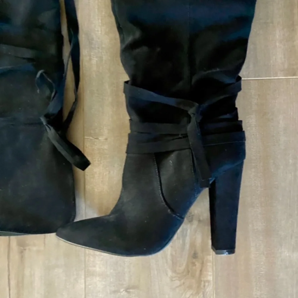 ShoeDazzle Reese Thigh-High Boot in Black